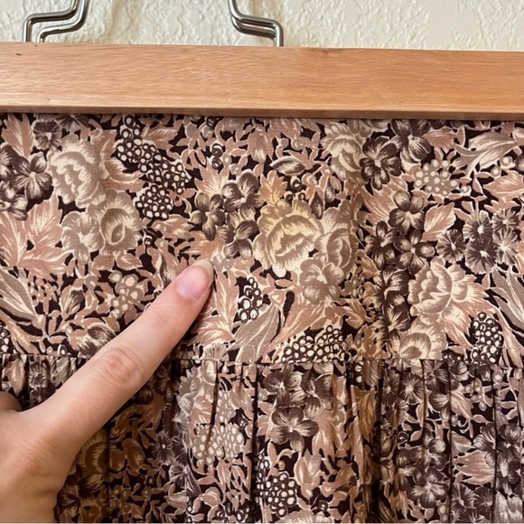 Vintage French Cottagecore Prairie Floral Skirt Modal Modest Dainty Pleated - Picture 10 of 10